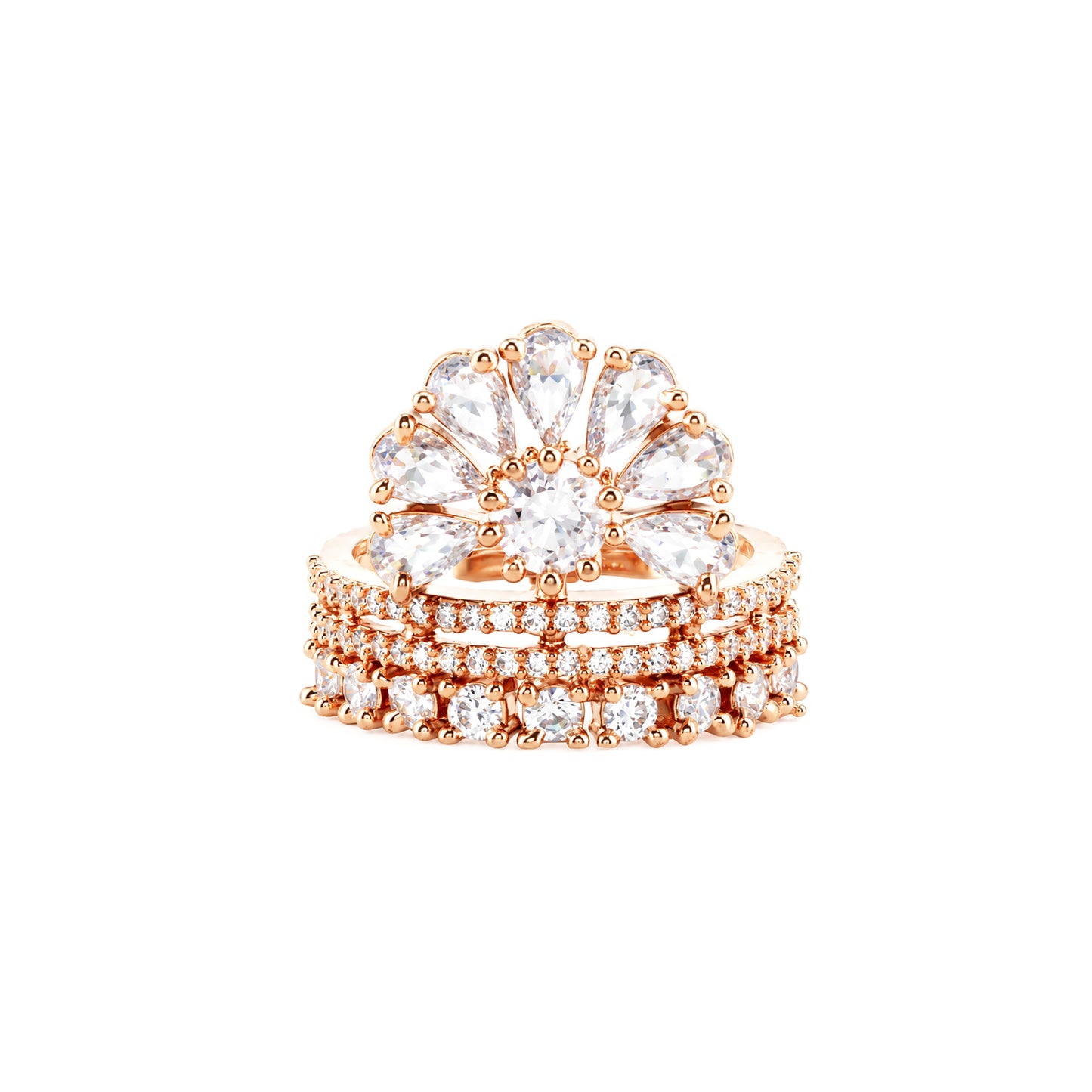 Rose Gold Plated AD Ring for Women