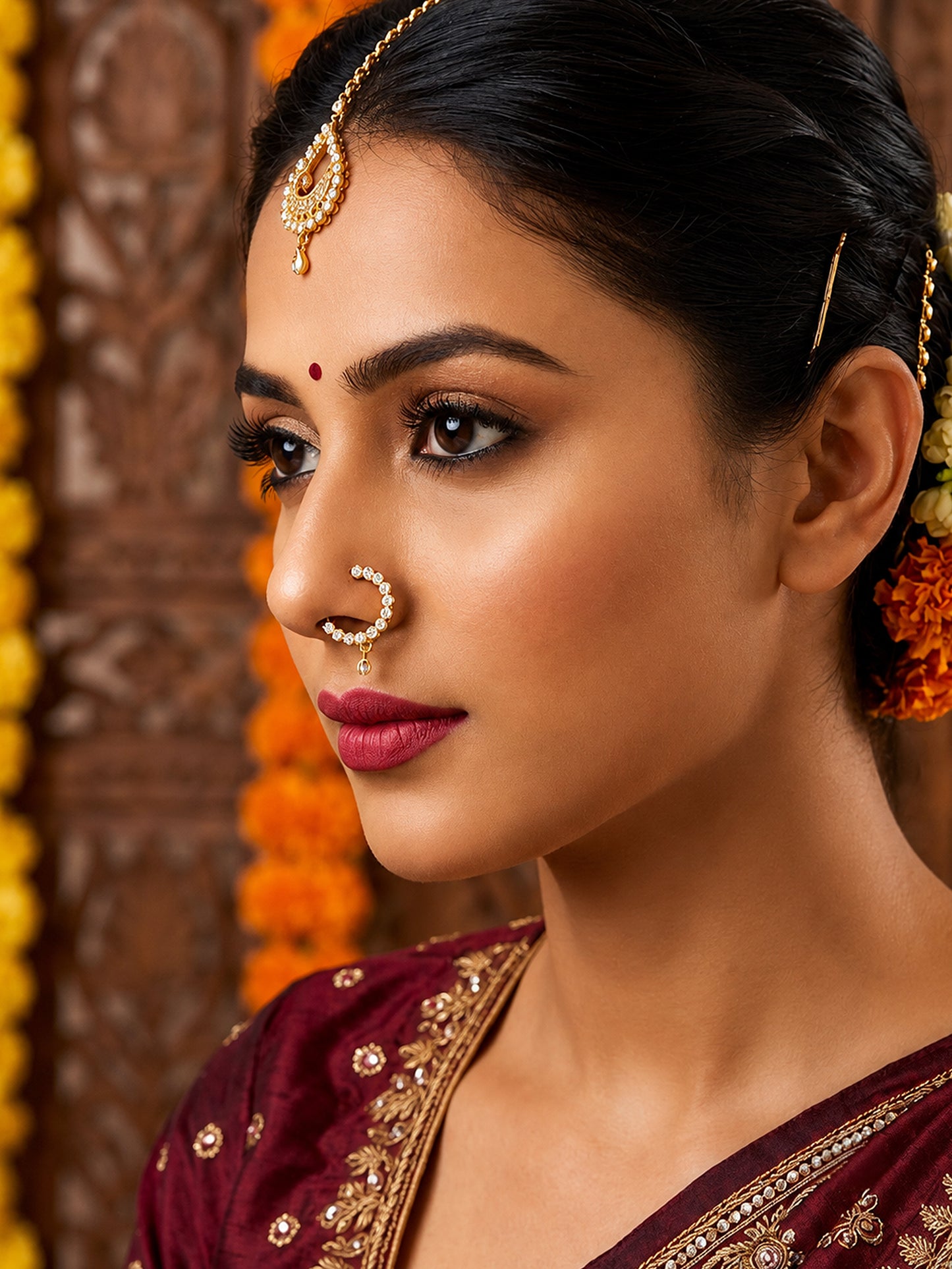 Gold Plated AD Small Nosering for Women