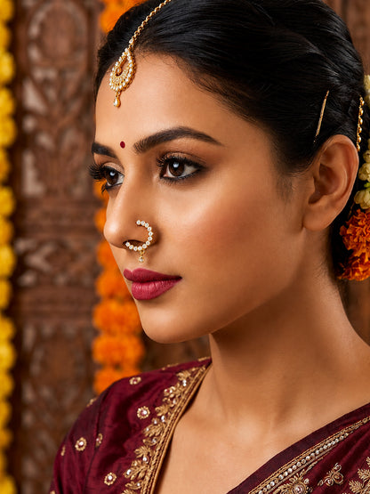 Gold Plated AD Small Nosering for Women