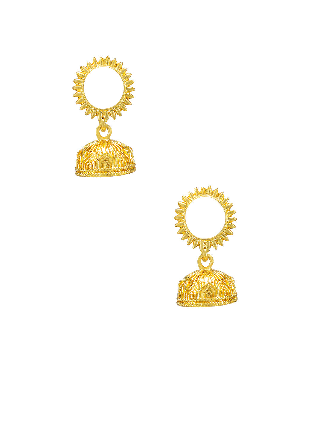Gold Plated Sun Jhumka Earrings