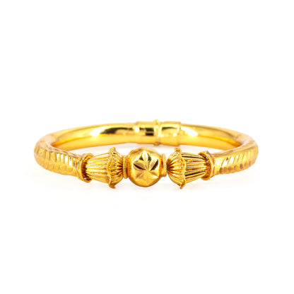 Gold Plated Bold Openable Temple Bangle Bracelet for Women