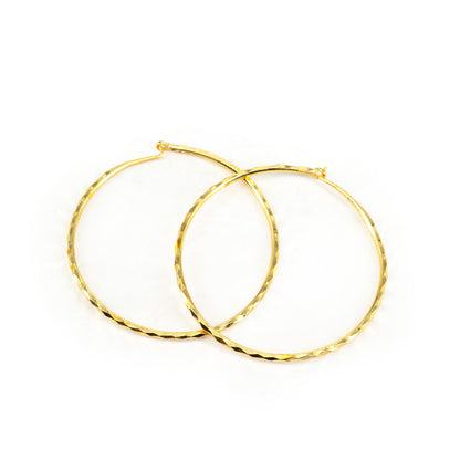 Gold Plated Classic Large Hoop Earrings for Women