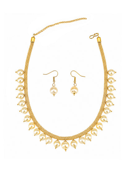 Gold Plated Pearl Jewellery Set for Girls