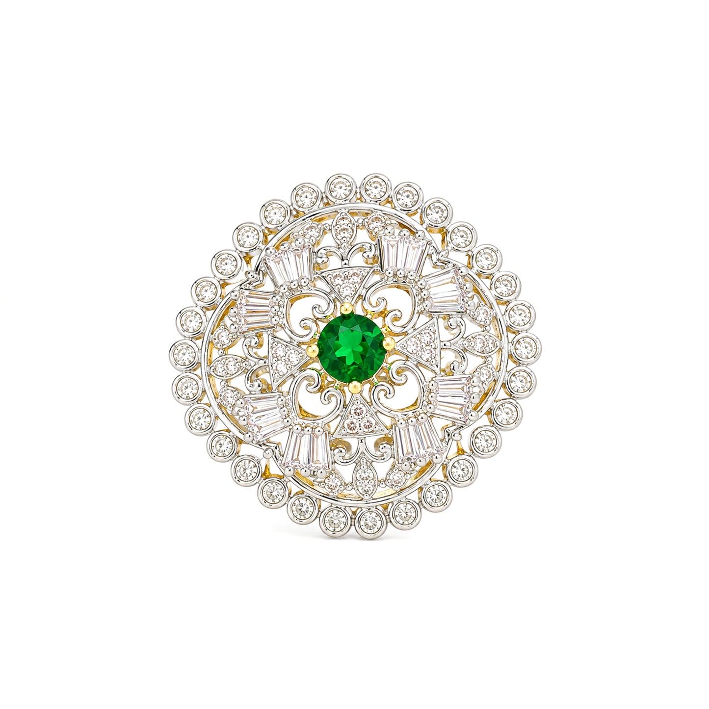 Gold Plated Green AD Finger Ring for Women