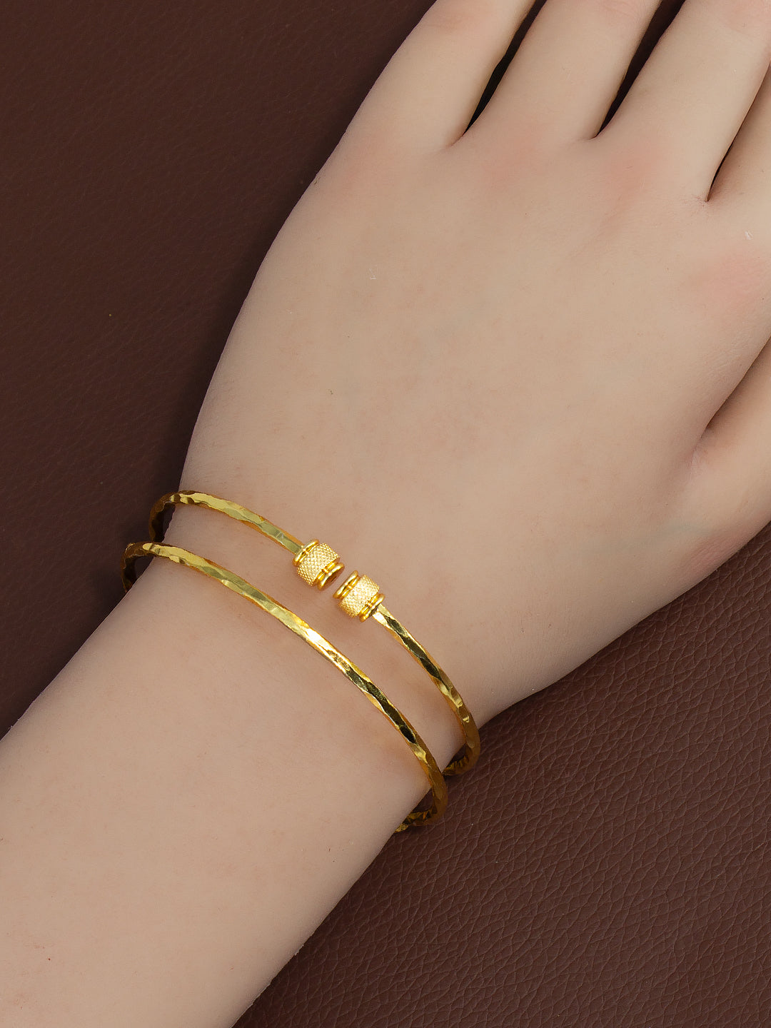 1 Gram Gold-Plated Copper Adjustable Bangles ( Set of 2)