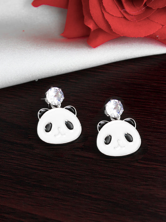 Cute Panda Face Drop Earrings for Women and Girls