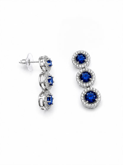Silver Plated Blue AD Jewellery Set for Women