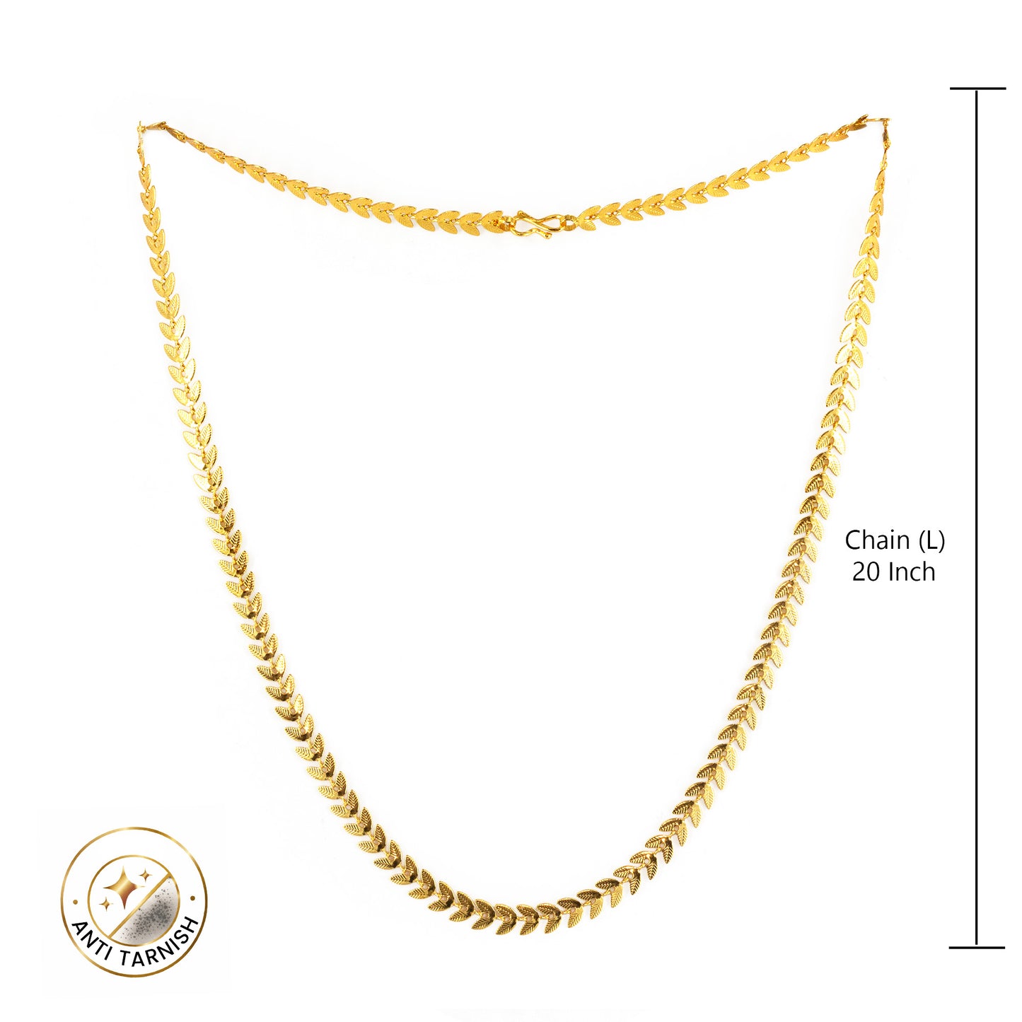 Gold Plated Leaf Chain Necklace for women