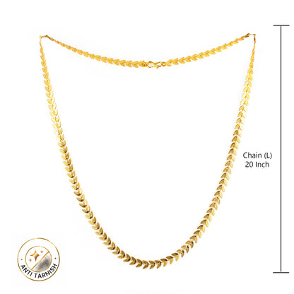 Gold Plated Leaf Chain Necklace for women