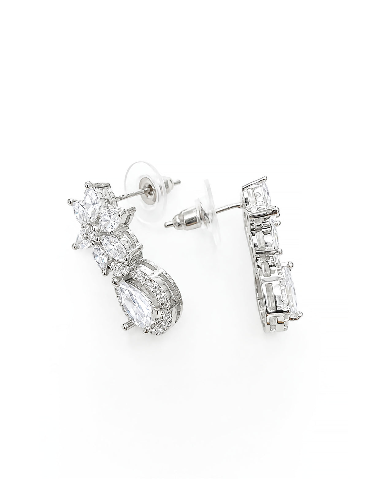 Rhodium Plated AD Earrings for Women