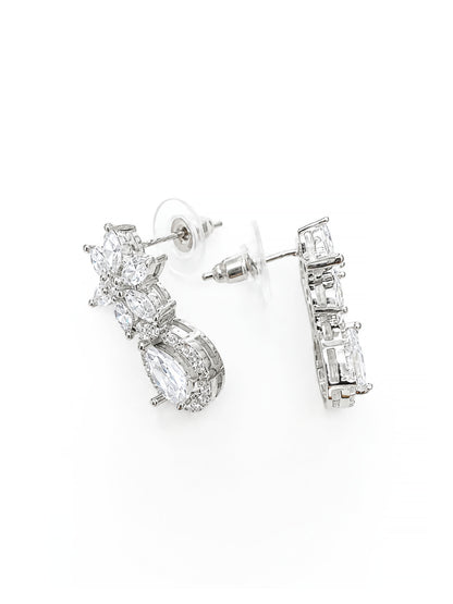 Rhodium Plated AD Earrings for Women