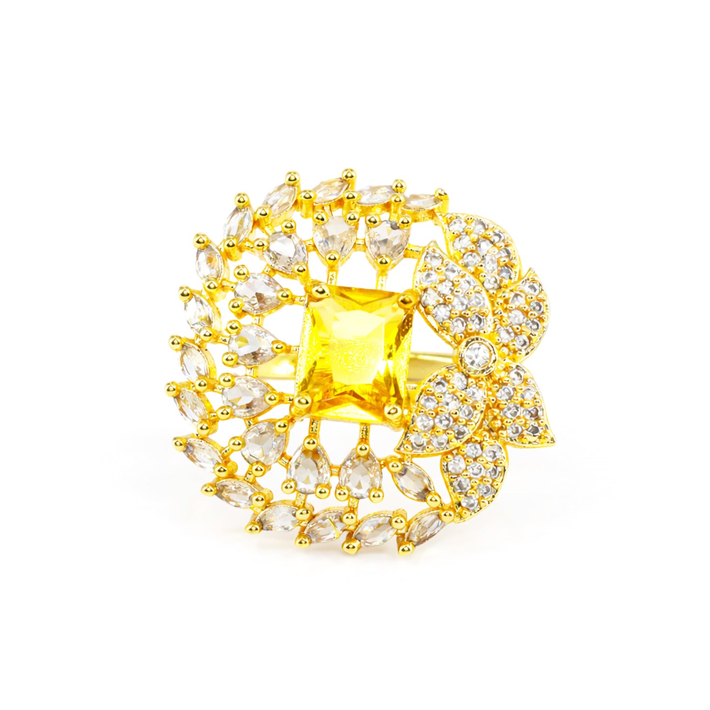 Gold Plated Yellow AD Finger Ring for Women