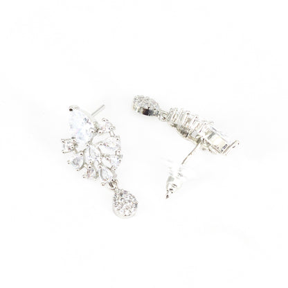 Silver Plated AD Drop Earrings for Women