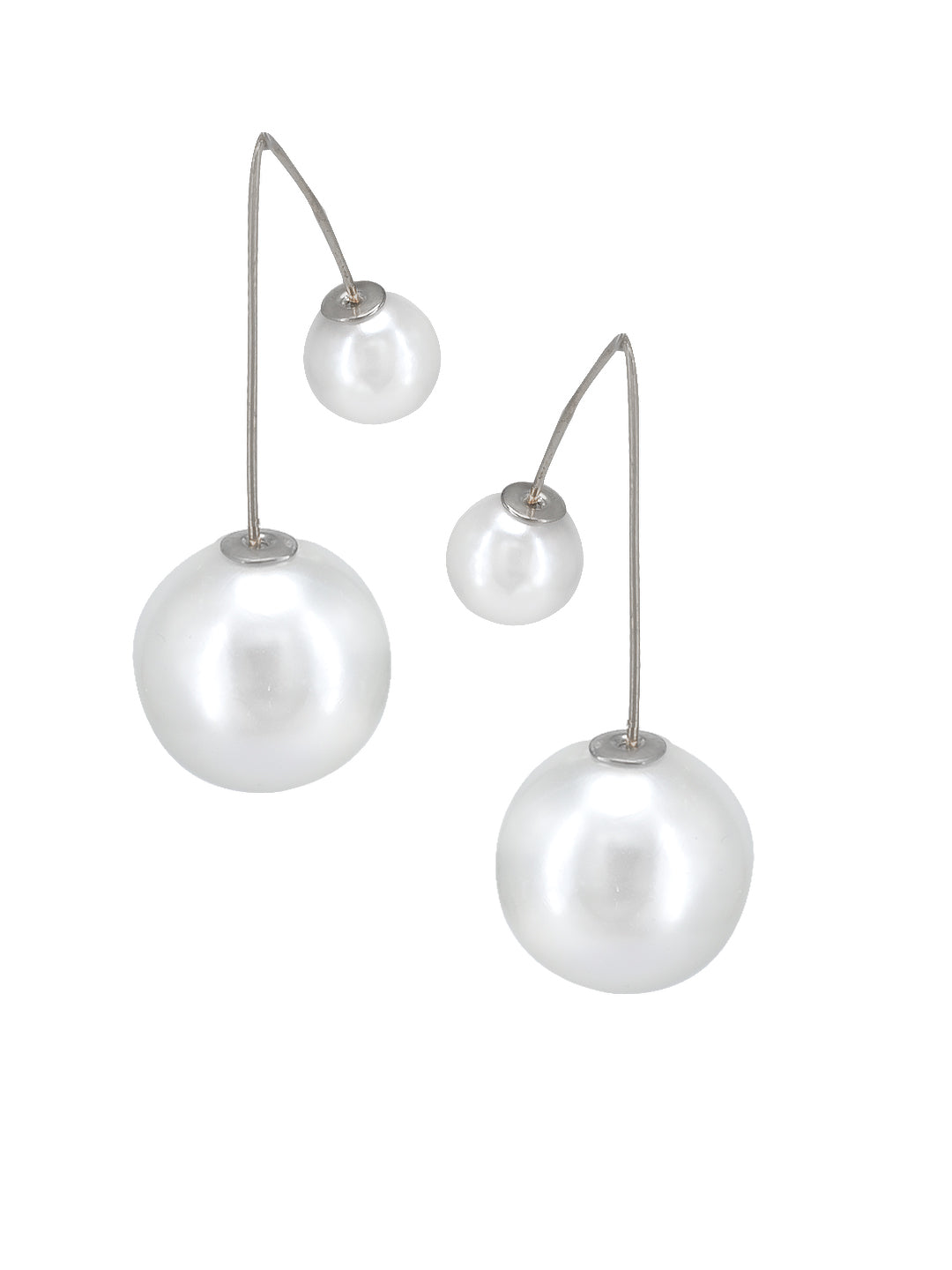 White Beads Drop Earrings