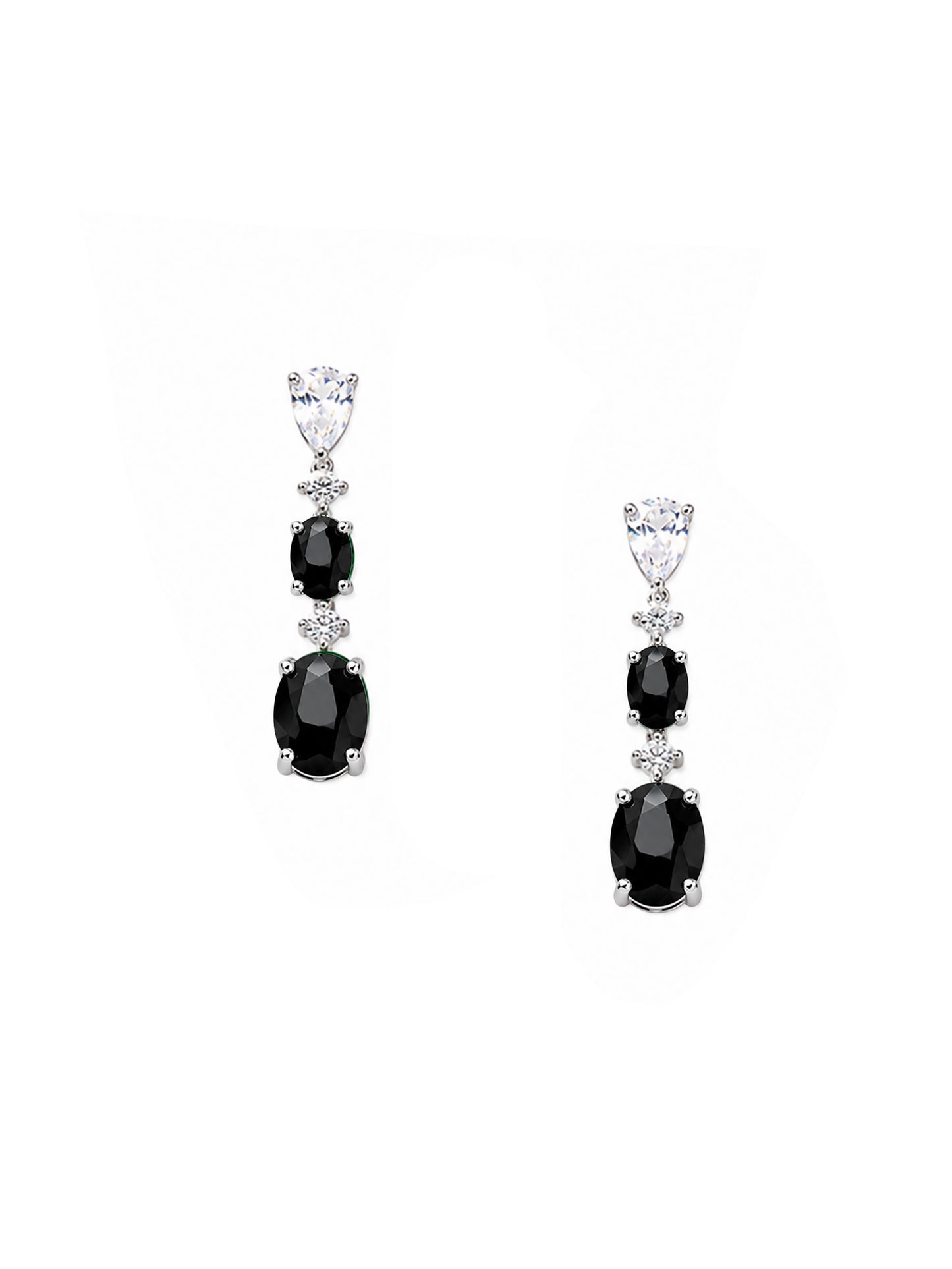 Silver Plated Black AD Choker Set for Women