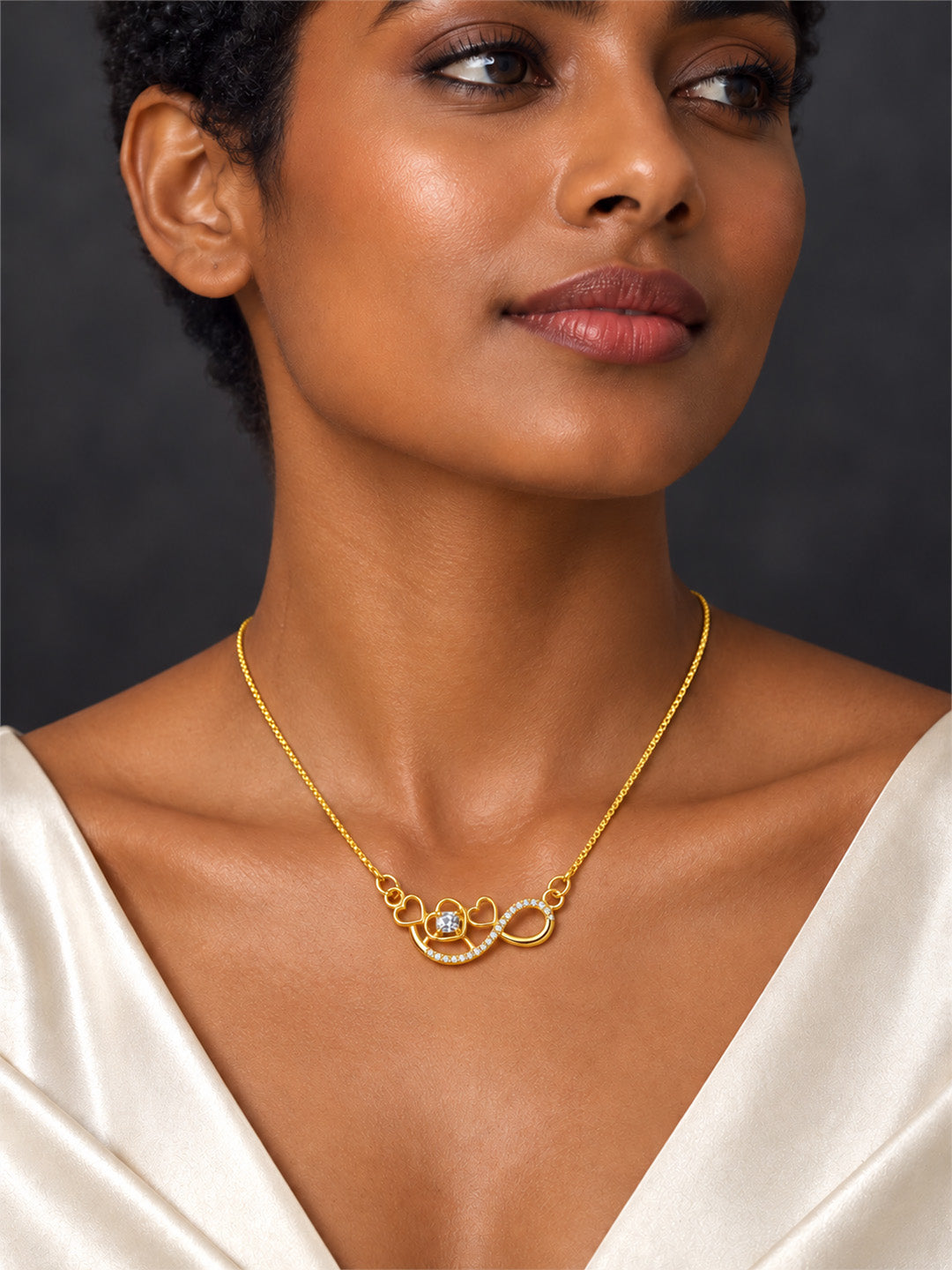 Gold Plated AD Pendant for Women