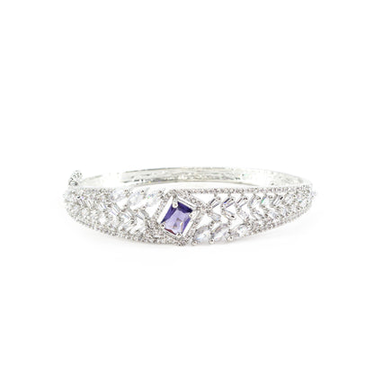 Silver Plated Purple AD Traditional Bangle Bracelet for Women