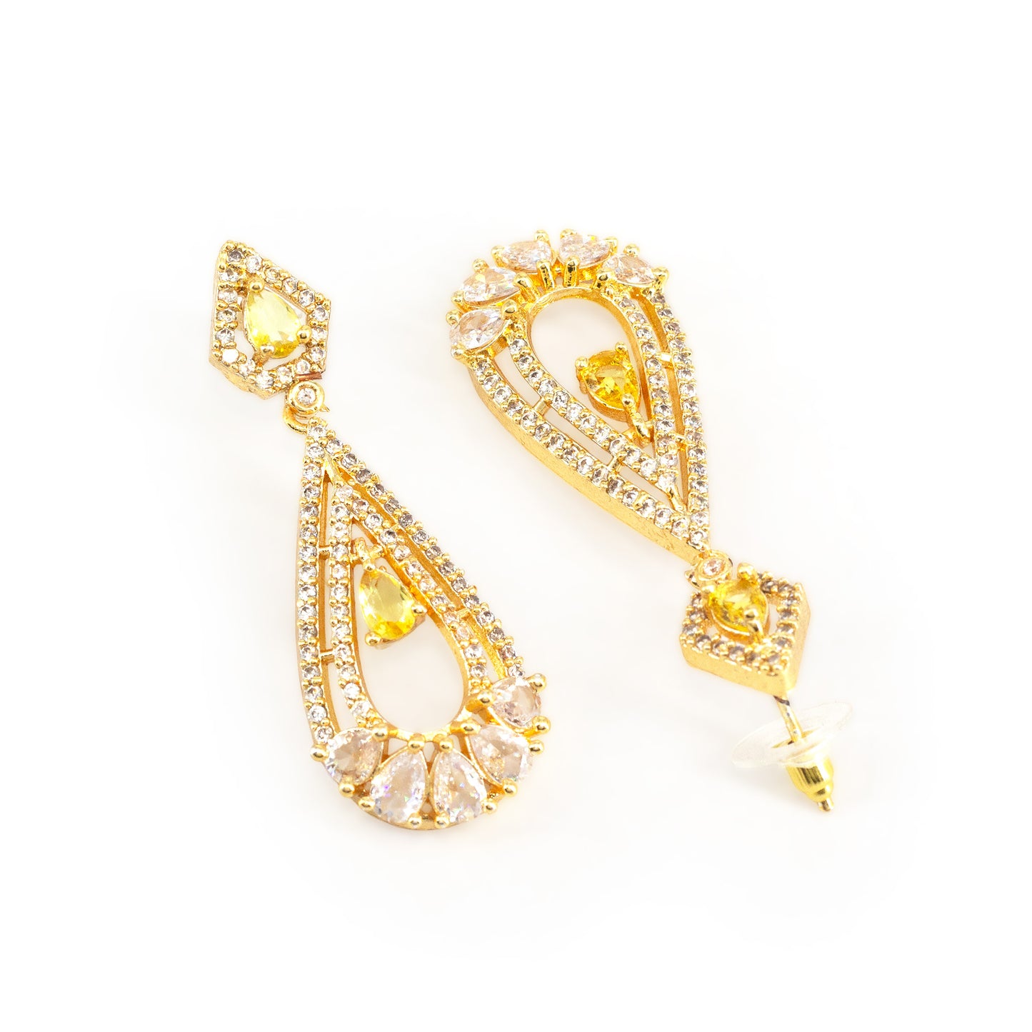 Gold Plated American Diamond Earrings for Women