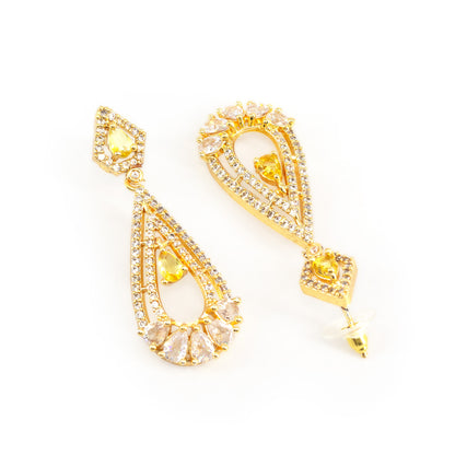 Gold Plated American Diamond Earrings for Women