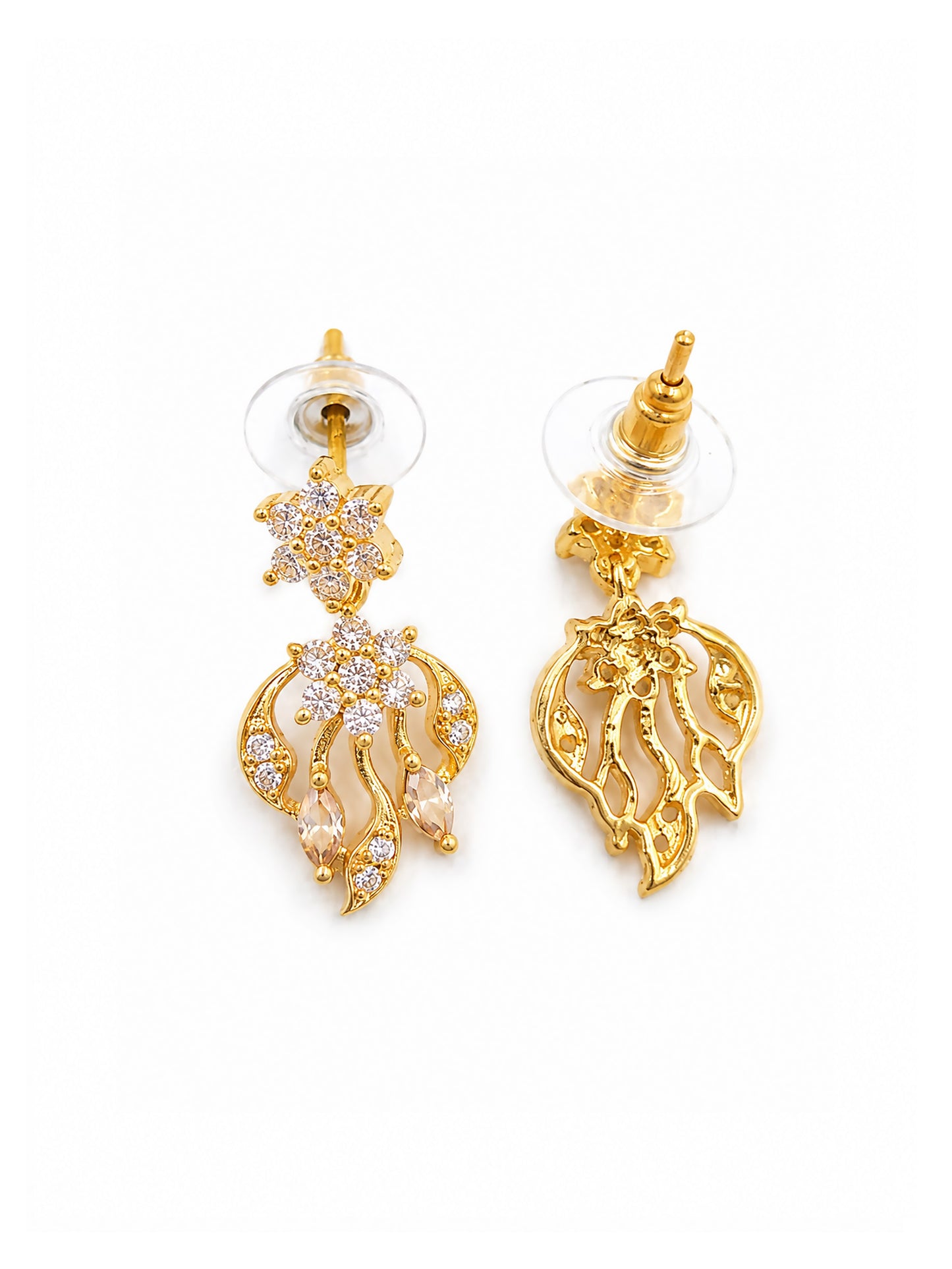 Gold Plated AD Floral Jewellery Set for Women