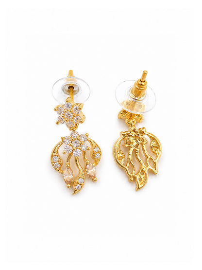 Gold Plated AD Floral Jewellery Set for Women