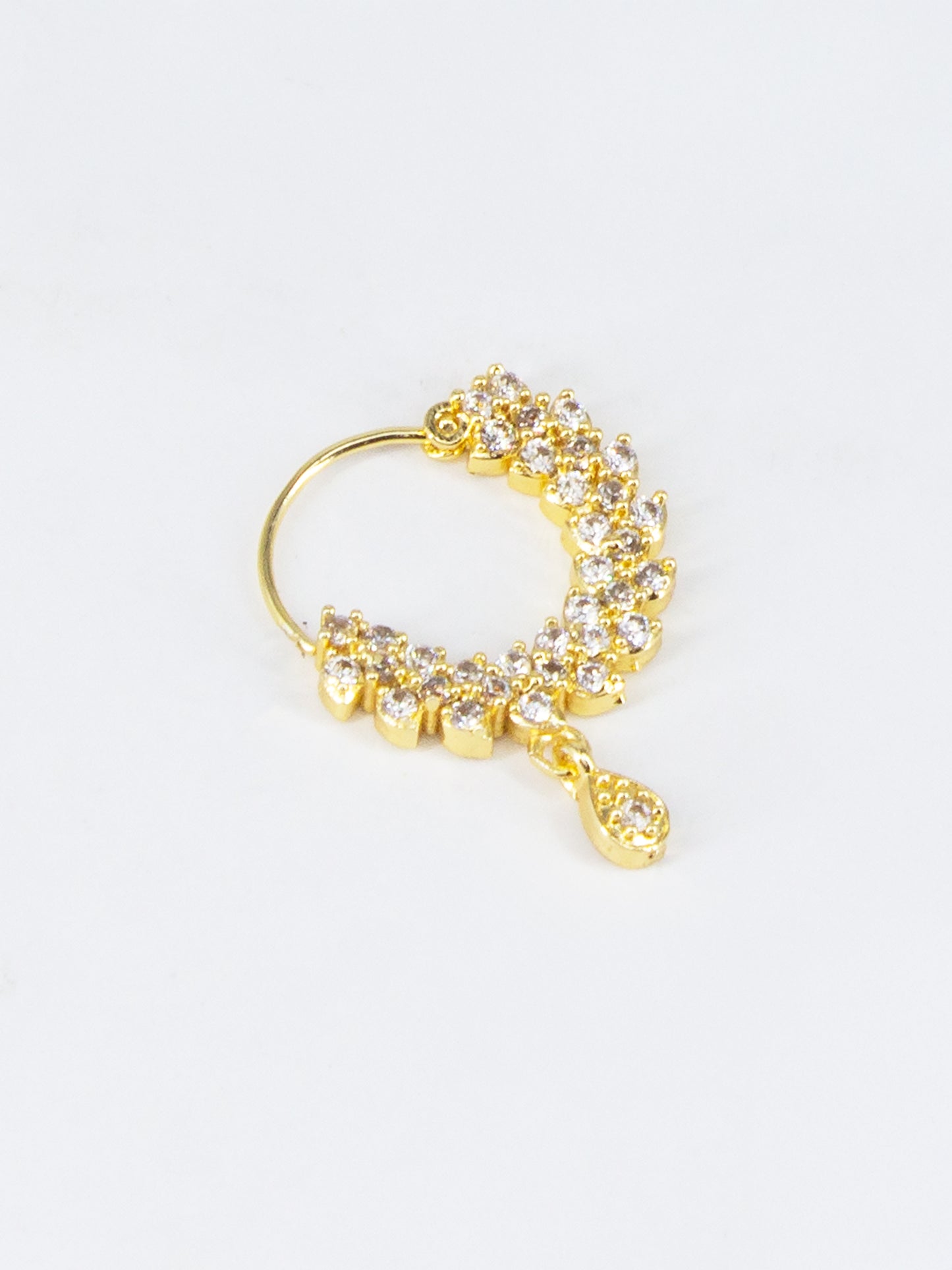 Gold Plated AD Nose Ring for Women