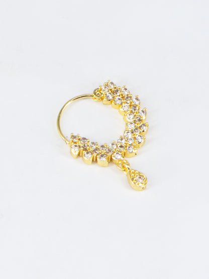 Gold Plated AD Nose Ring for Women