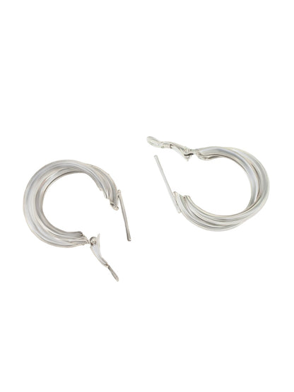 Silver Plated Multi Hoop Earrings
