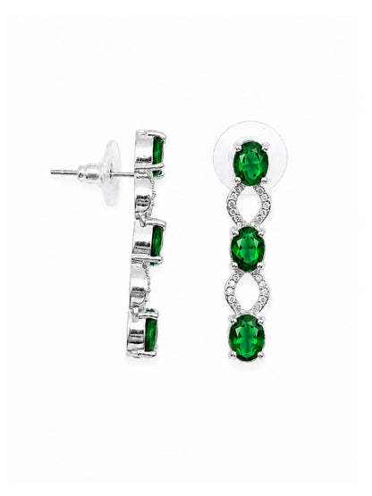 Silver Plated Green AD Choker Set for Women