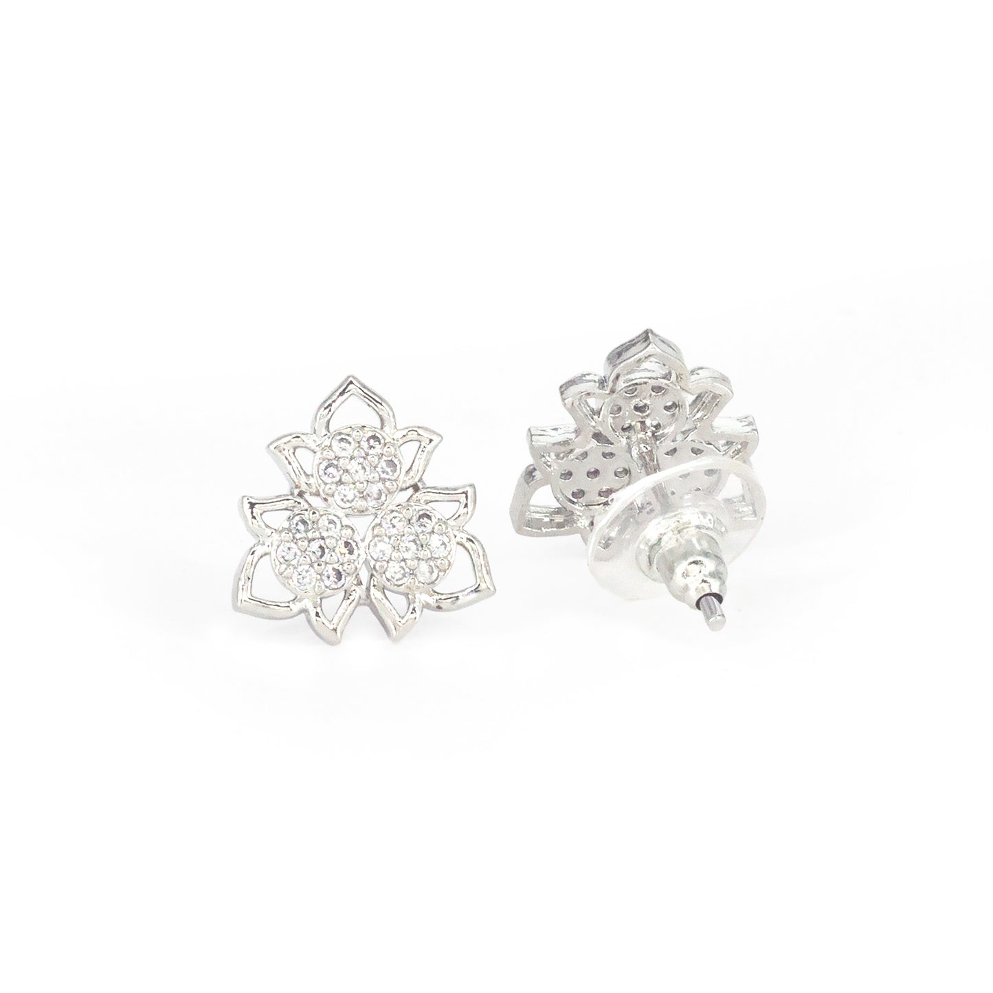 Silver Plated AD Studs Earring for Women