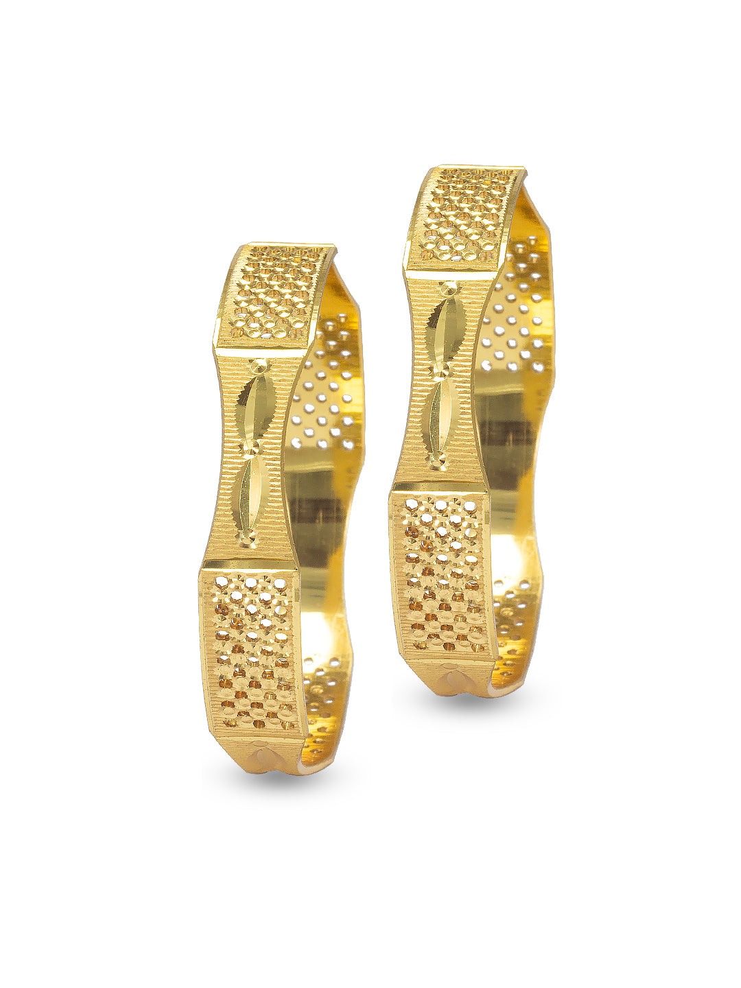 Gold Plated Brass Anti-Tarnish Bangle Pair