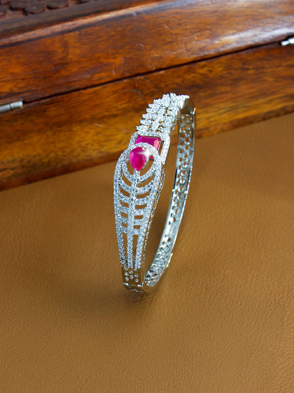 Silver Plated Ruby and AD Designer Bracelet