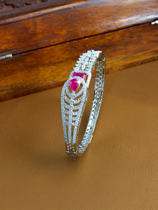 Silver Plated Ruby and AD Designer Bracelet