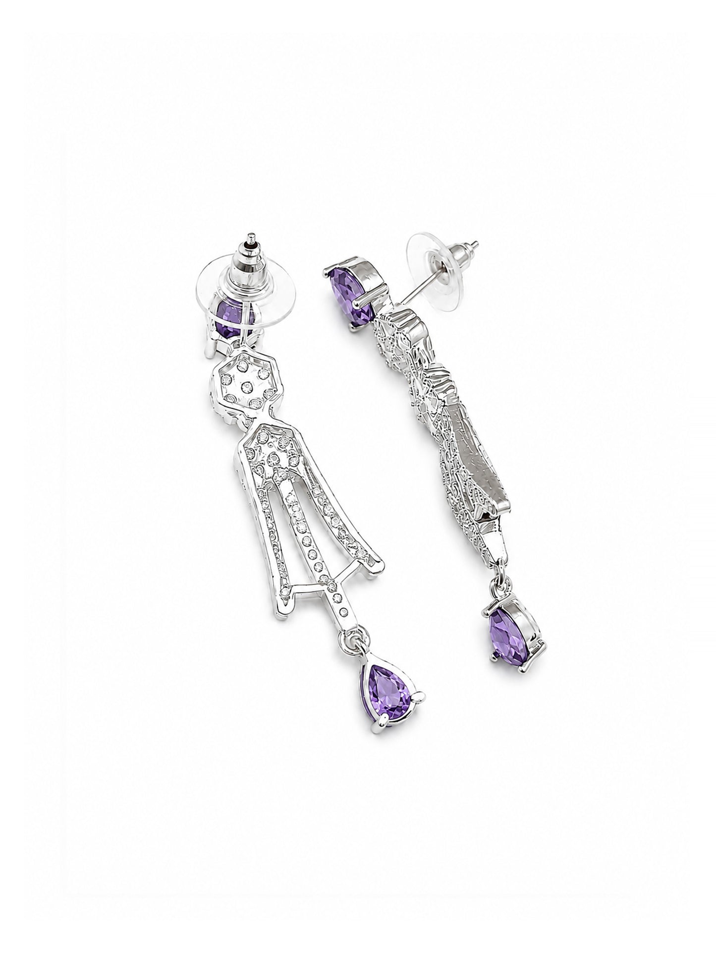 Silver Plated Purple AD Jewellery Set for Women