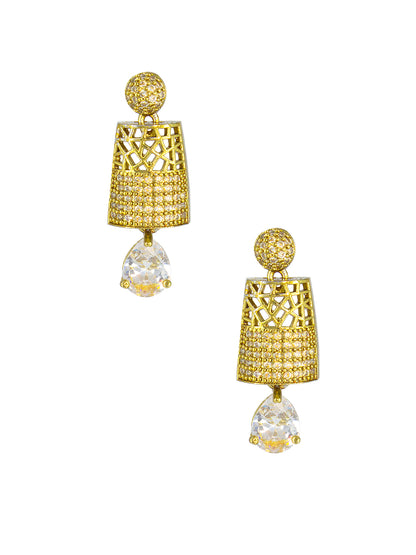 Gold Plated Antique AD Drop Earrings For Women