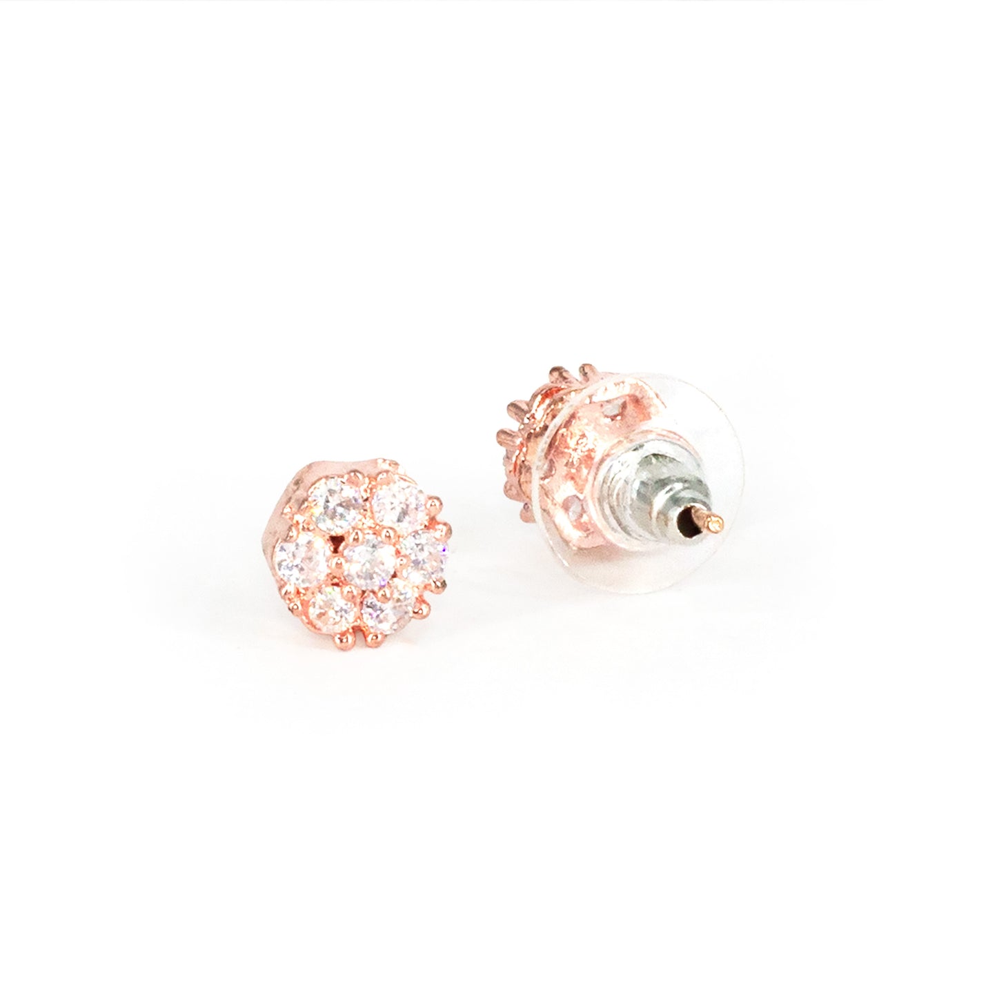 Rose Gold Plated AD Studs Earrings for Women