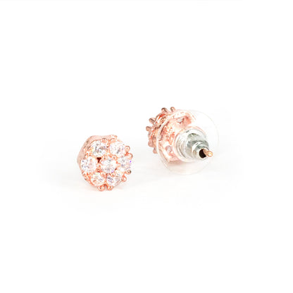 Rose Gold Plated AD Studs Earrings for Women