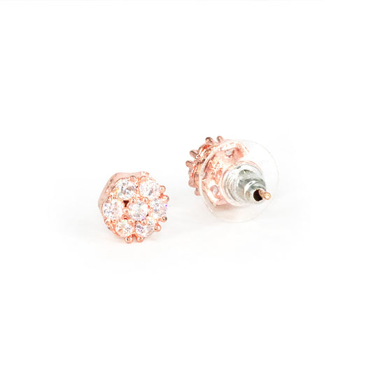 Rose Gold Plated AD Studs Earrings for Women