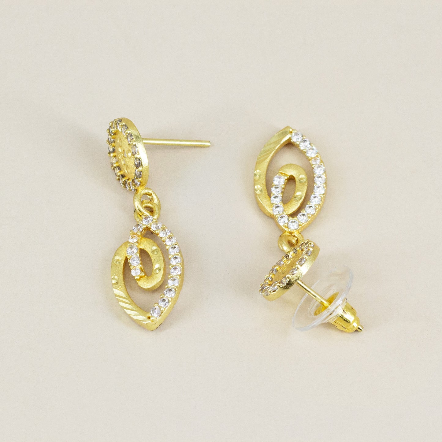 Micro Gold Plated AD Drop Earrings for Women