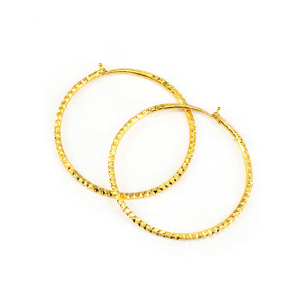 Gold Plated Classic Large Hoop Earrings for Women