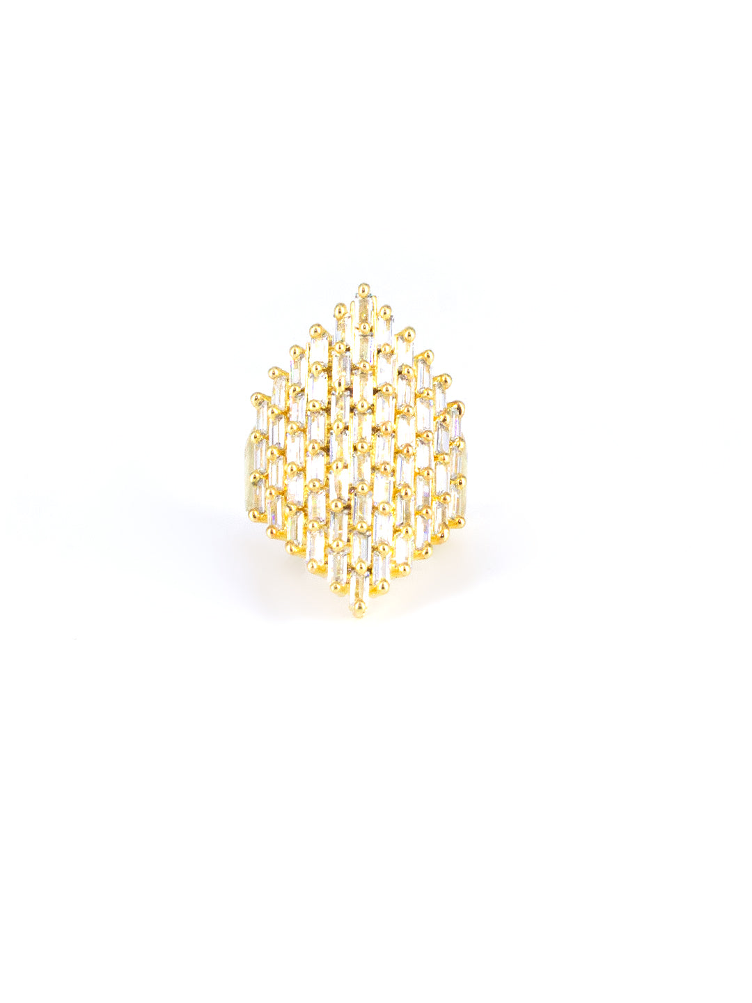 Gold Plated AD Adjustable Ring For Women