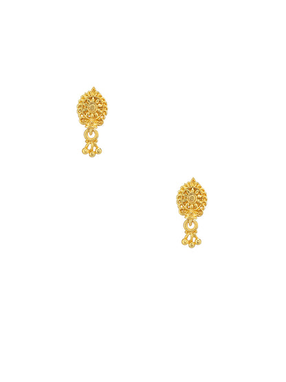 Gold Plated Traditional Floral Drop Earrings