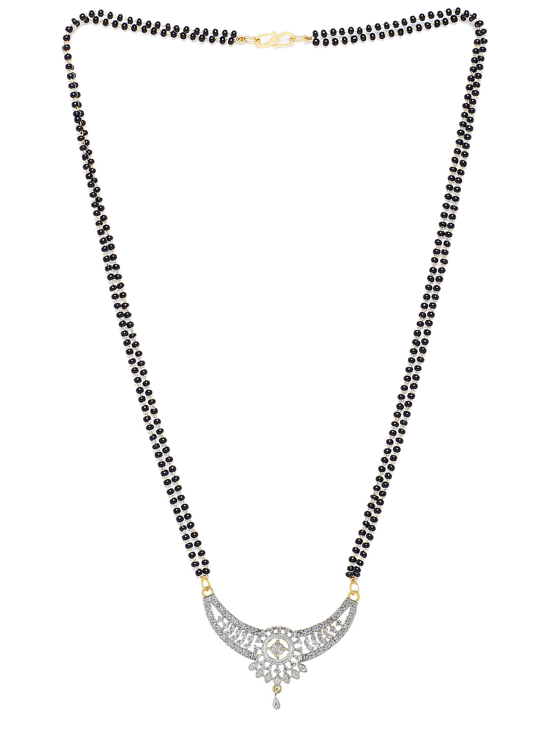 American Diamond & Black Beaded Mangalsutra