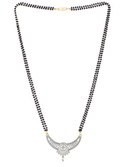 American Diamond & Black Beaded Mangalsutra