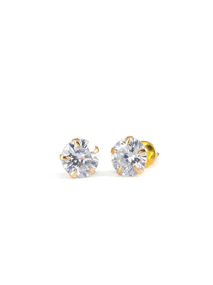 White AD Stud Earrings for Women