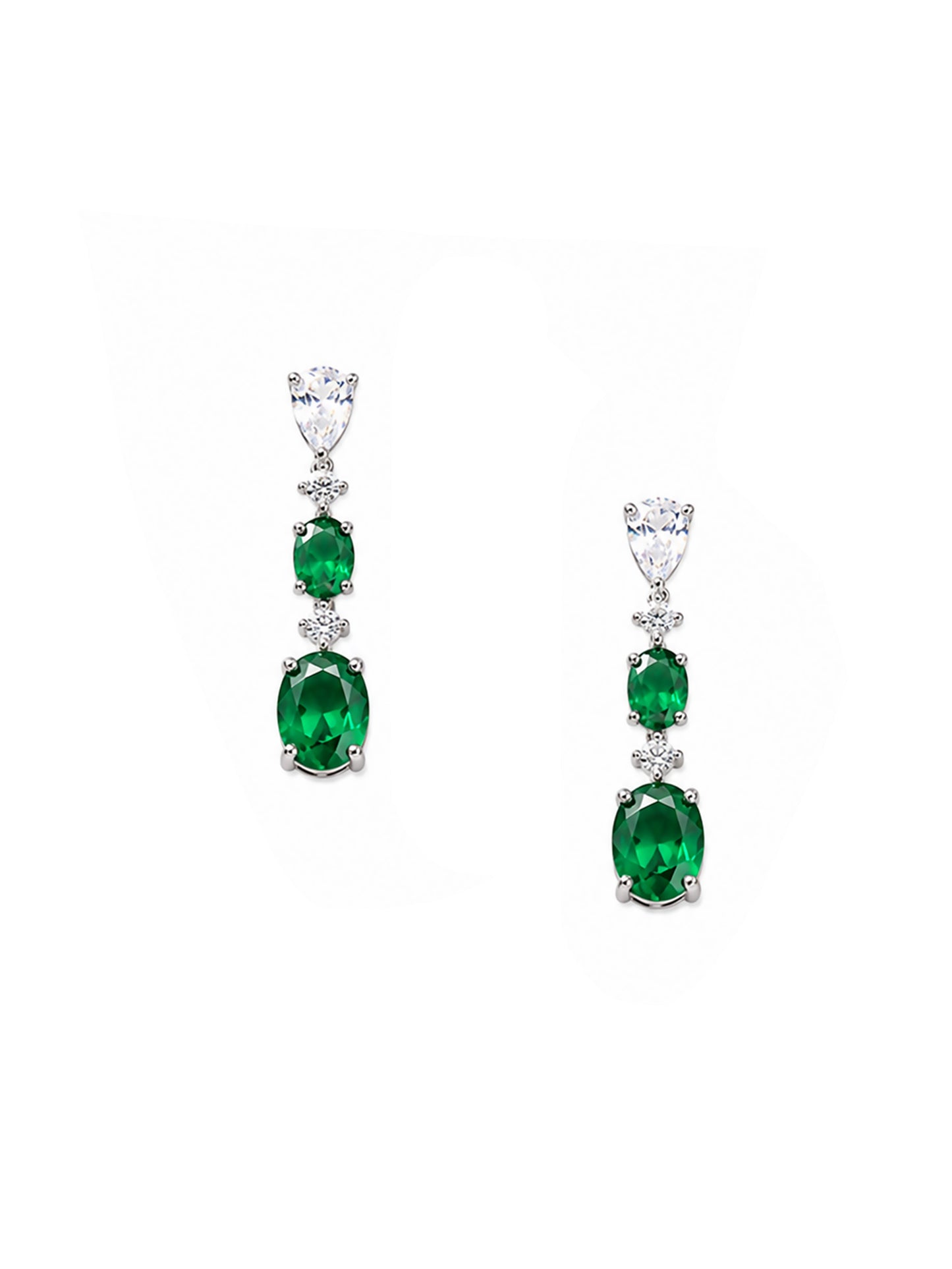 Silver Plated Green AD Choker Set for Women