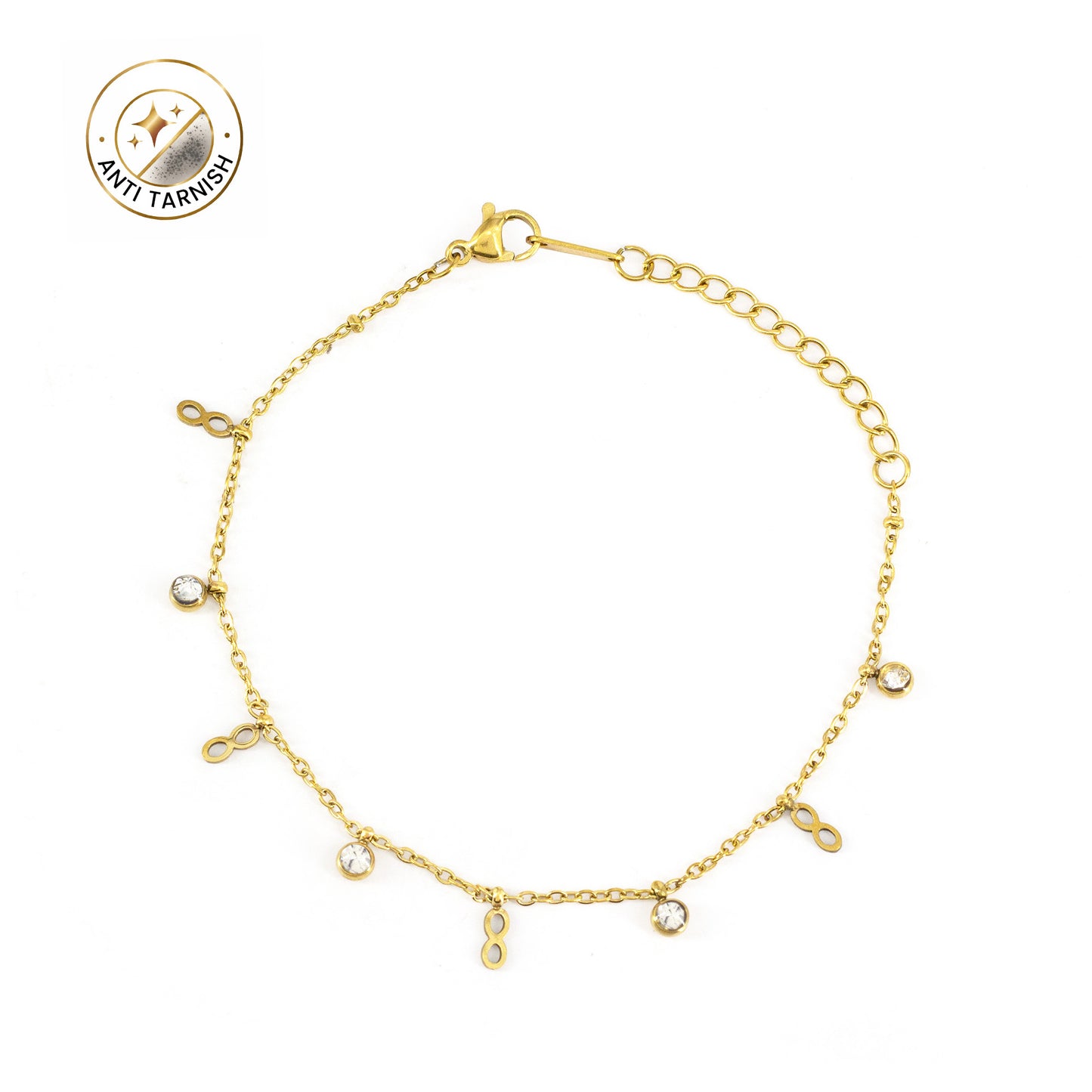 Gold Plated AD Chain Bracelet for Women