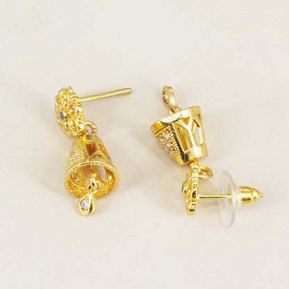 Micro Gold Plated AD Jhumki Earrings for Women