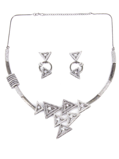 Black Designer AD Jewellery Set