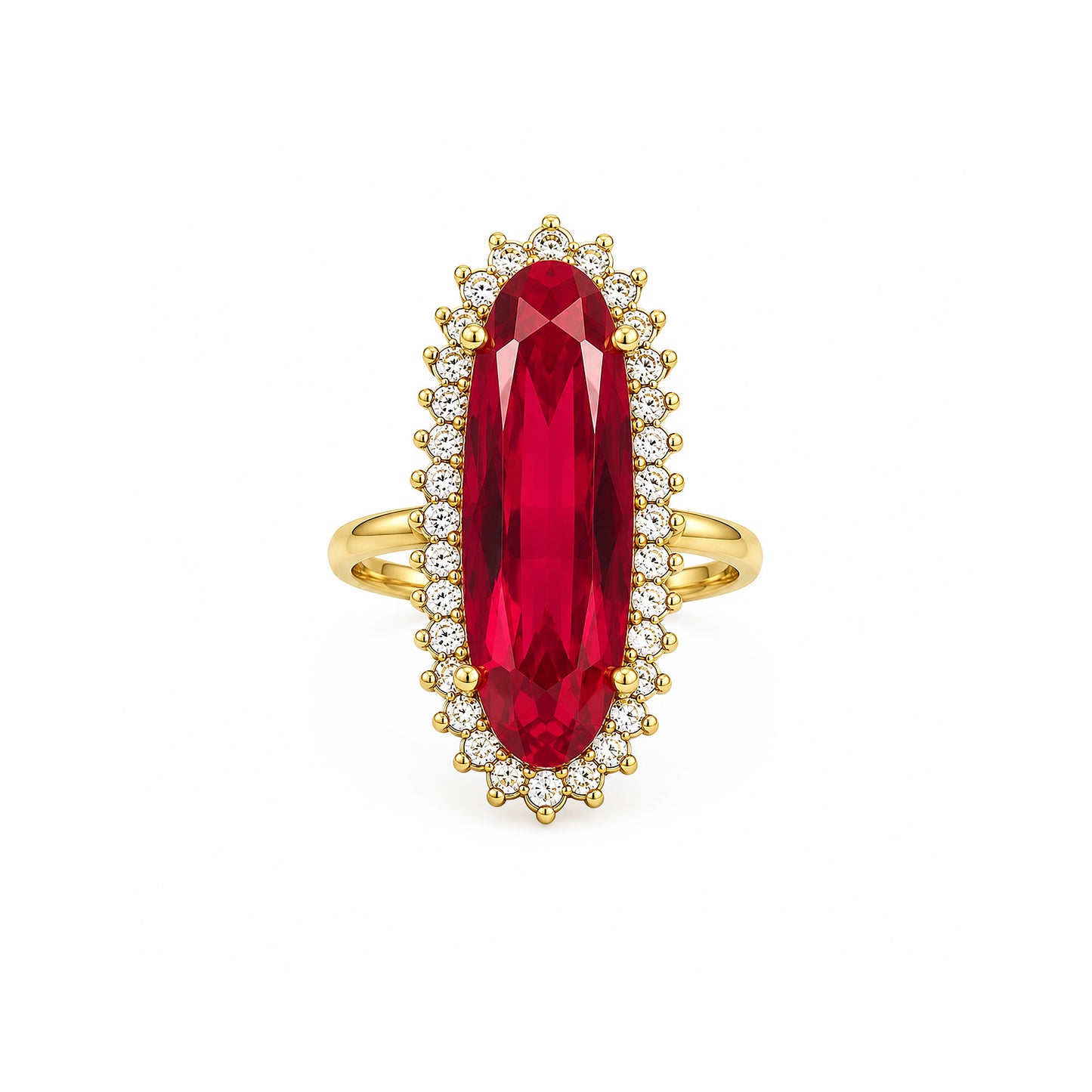 Gold Plated Red AD Finger Ring for Women